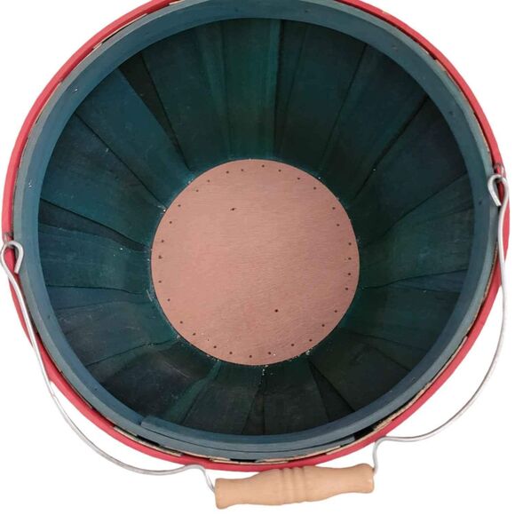 NWT Vintage 2003 Green and Red Let It Snow Bushel Basket - Picture 2 of 6